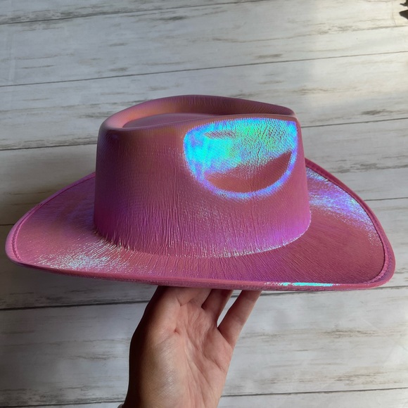 2 FOR $15 SALE!! *ADD TO BUNDLE* Pink Holographic Cowboy Hat - Picture 4 of 5